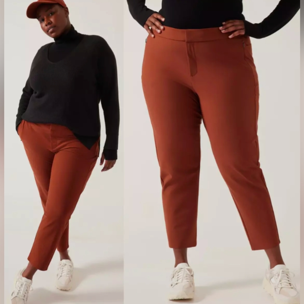 Athleta Plus Size Stellar Skinny Trouser Sz.20 Ancient Mahogany Stretch Travel